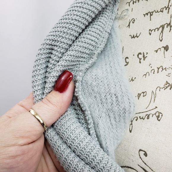 Allegra K V-Neck Waffle Knit Fleece Lined Top Sm - Picture 4 of 8